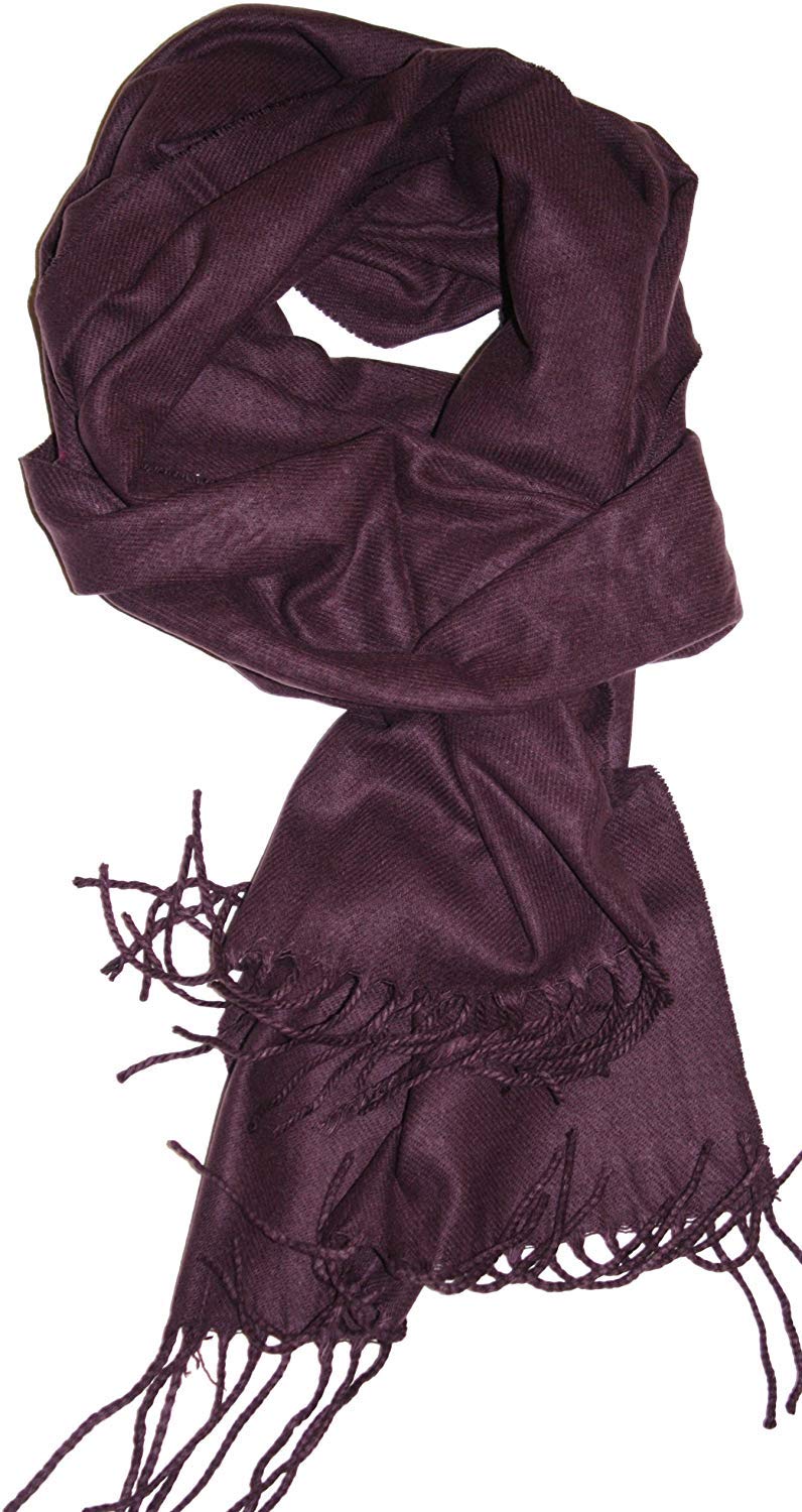 VERONZ Super Soft Luxurious Classic Cashmere Feel Winter Scarf (Plum) With Gift Box - Image 1